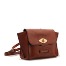 THE BRIDGE Barbara Linie 
Damen Umhängetasche mit Klappe aus braunem Leder