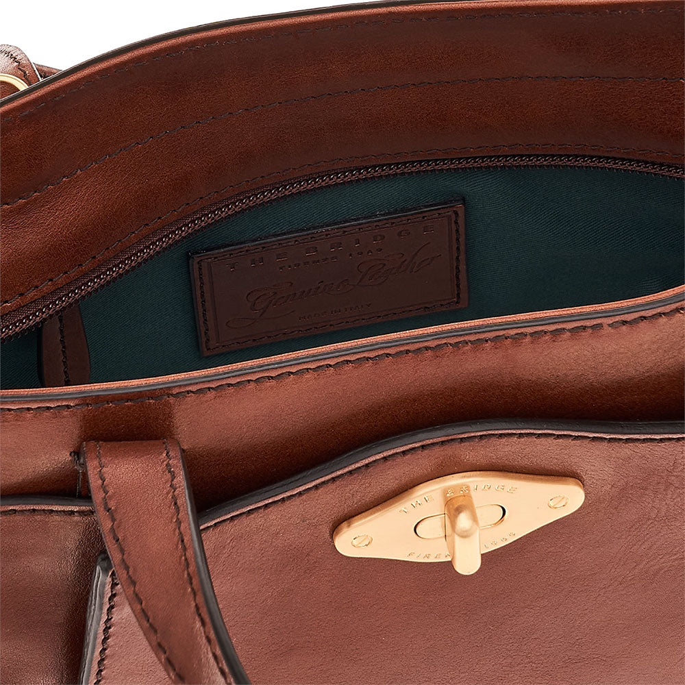 Borsa Donna a Mano con Tracolla THE BRIDGE linea Barbara in Pelle Marrone