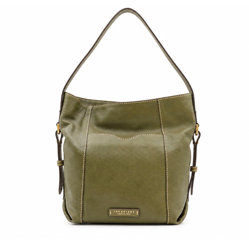 Hobo Bag Donna THE BRIDGE linea Gemma in Pelle Verde Timo