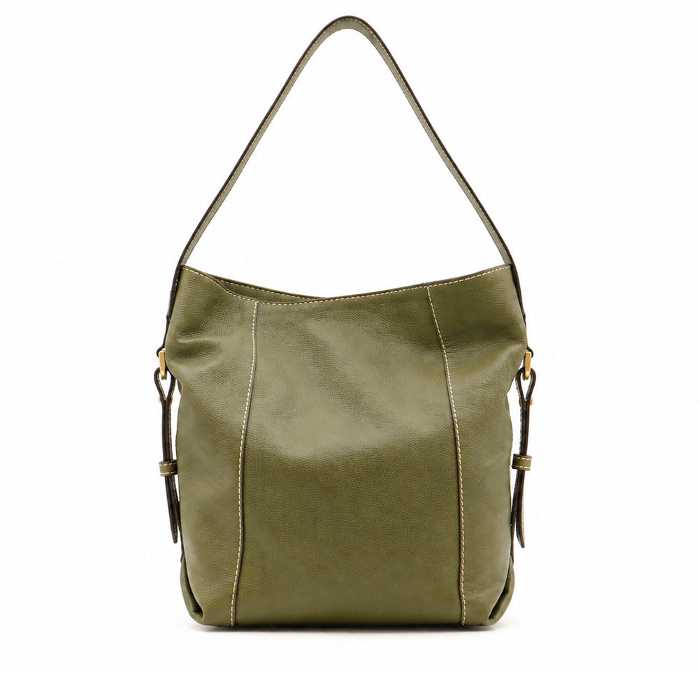 Hobo Bag Donna THE BRIDGE linea Gemma in Pelle Verde Timo