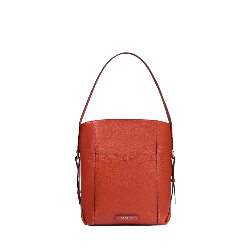 Hobo Bag Donna THE BRIDGE linea Gemma in Pelle Arancio Bruciato