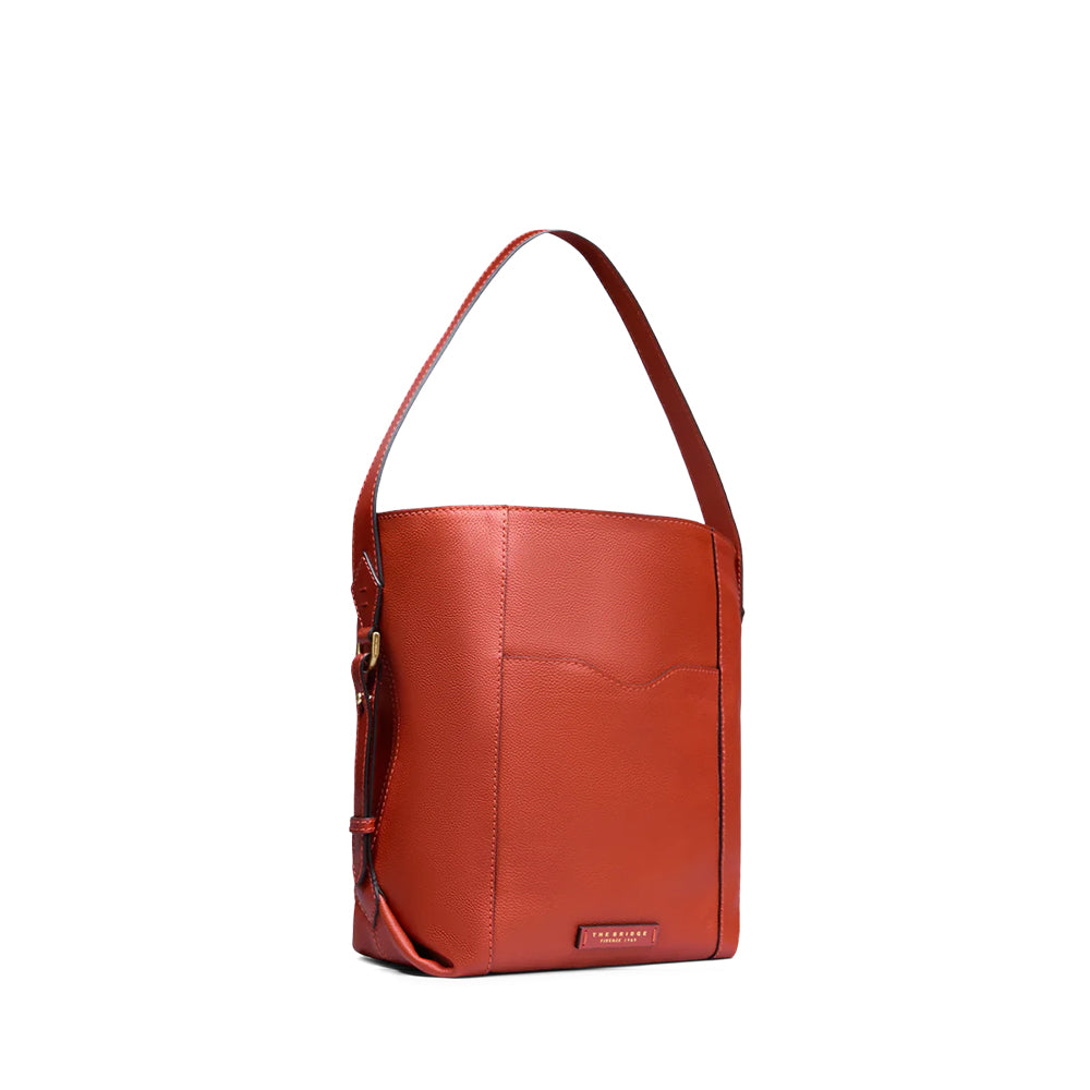 Hobo Bag Donna THE BRIDGE linea Gemma in Pelle Arancio Bruciato