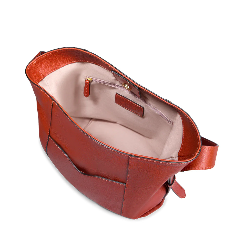 Hobo Bag Donna THE BRIDGE linea Gemma in Pelle Arancio Bruciato