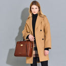 Aktentasche für Damen mit Schultergurt THE BRIDGE Barbara-Linie aus braunem Leder