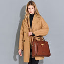 Aktentasche für Damen mit Schultergurt THE BRIDGE Barbara-Linie aus braunem Leder