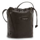 THE BRIDGE Damen-Umhängetasche, mittelgroß, aus schwarzem Leder, Aurora-Linie