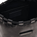 THE BRIDGE Damen-Umhängetasche, mittelgroß, aus schwarzem Leder, Aurora-Linie