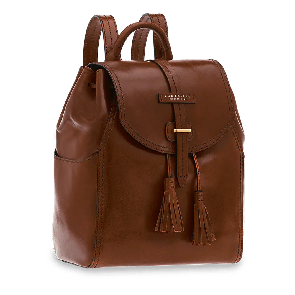 Zaino Donna con Pattina THE BRIDGE in Pelle Marrone linea Florentin