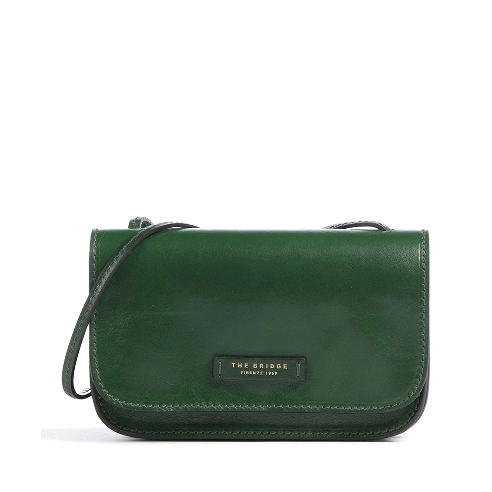 Mini Bag a Tracolla THE BRIDGE linea Rustici in Pelle Verde