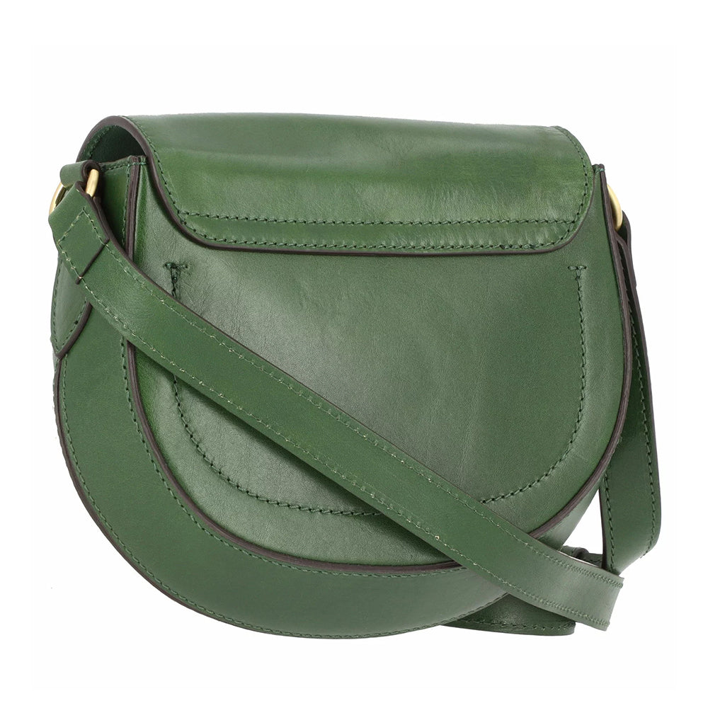 THE BRIDGE Damen-Umhängetasche Bettina-Linie aus smaragdgrünem Leder