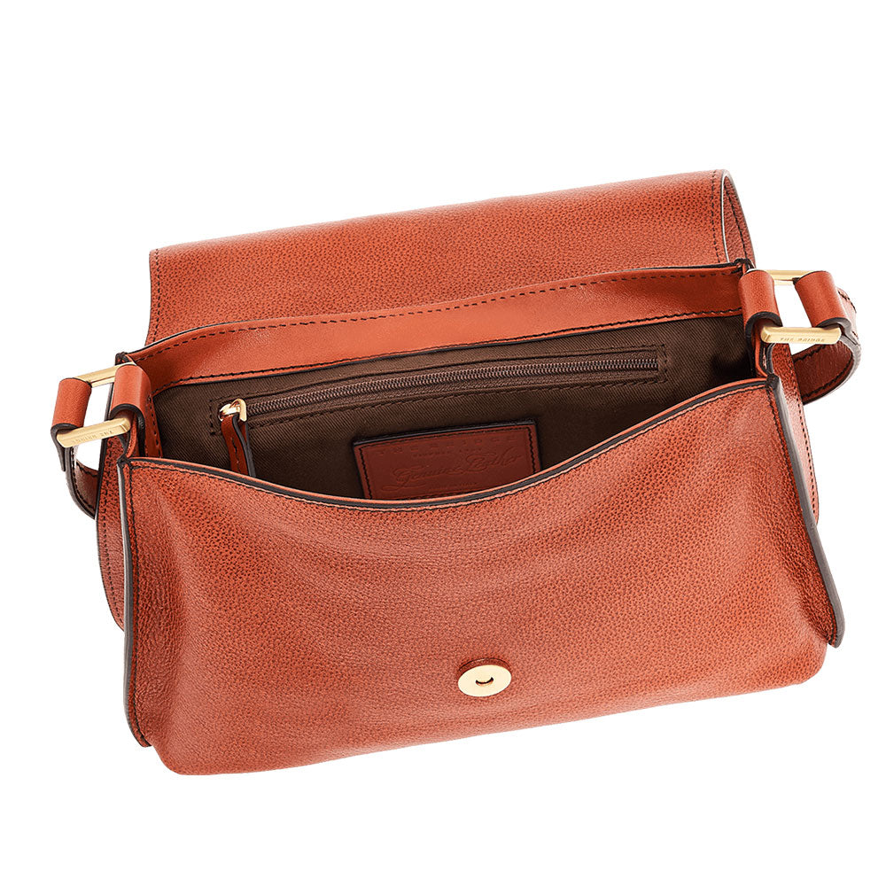 Borsa Donna a Tracolla Media THE BRIDGE linea Bice in Pelle Arancione Ruggine