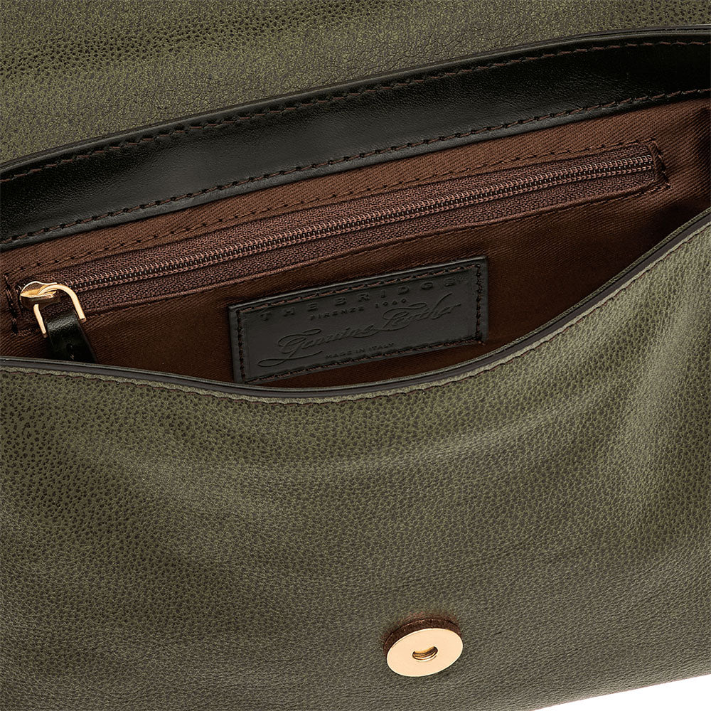 THE BRIDGE Damen-Umhängetasche Bice-Linie aus tirolgrünem Leder