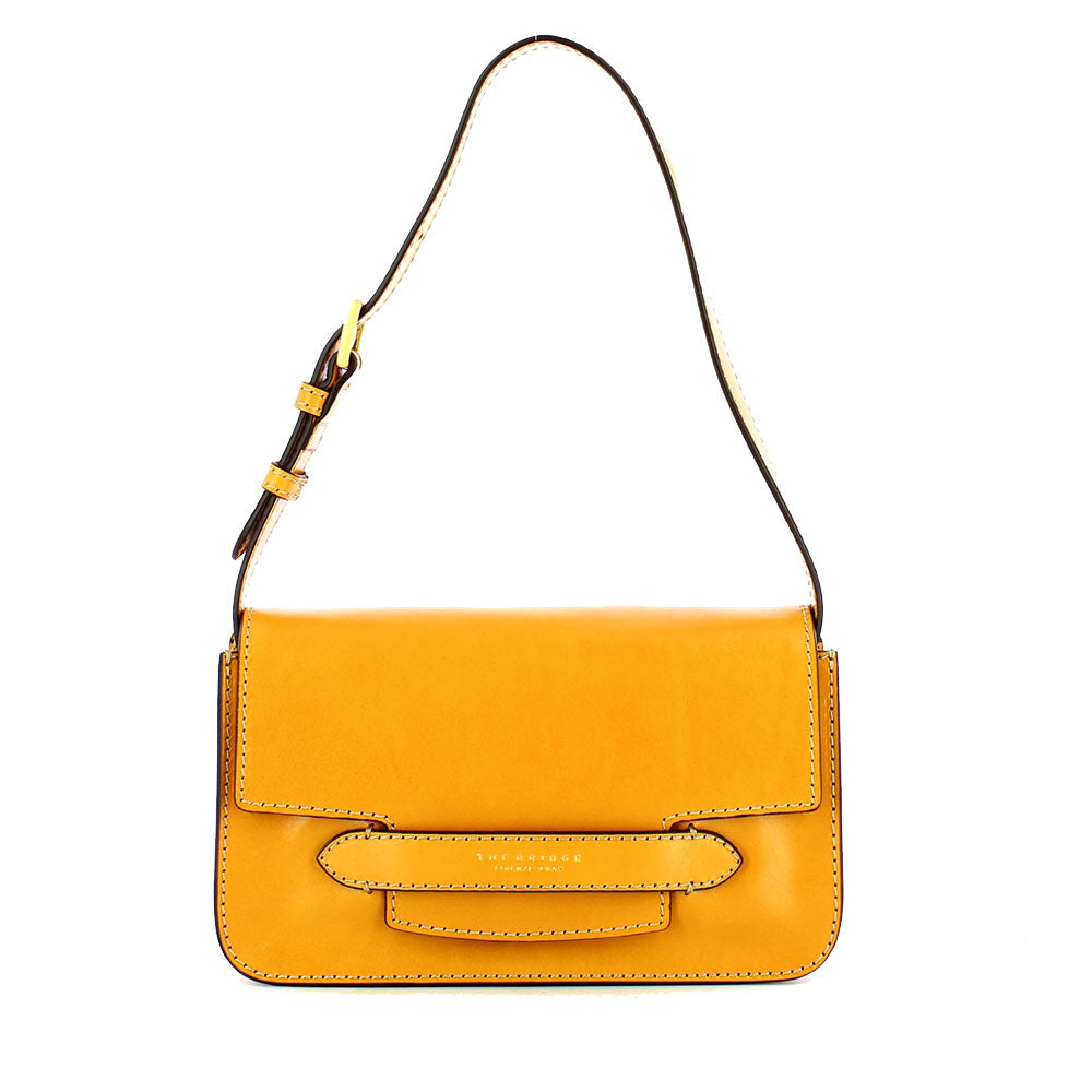 Borsa Donna a Spalla THE BRIDGE linea Lucrezia in Pelle Giallo Mais