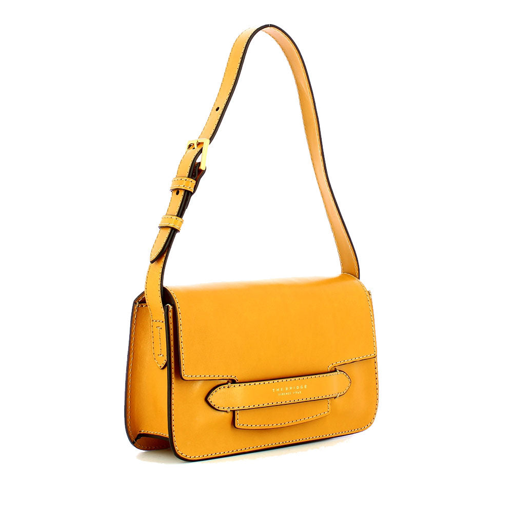 Borsa Donna a Spalla THE BRIDGE linea Lucrezia in Pelle Giallo Mais