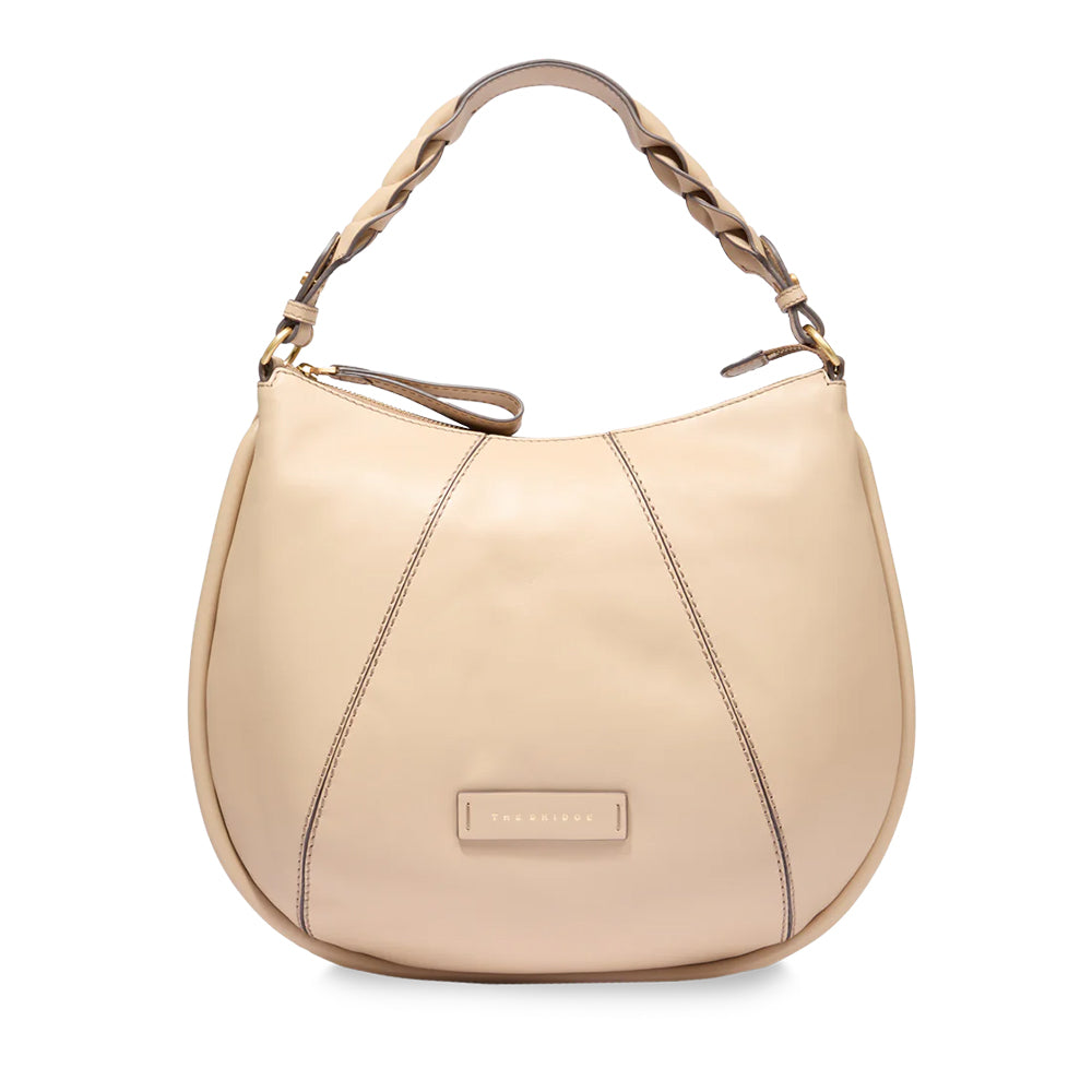 Borsa Donna Hobo con Tracolla THE BRIDGE linea Brigida in Pelle color Panna