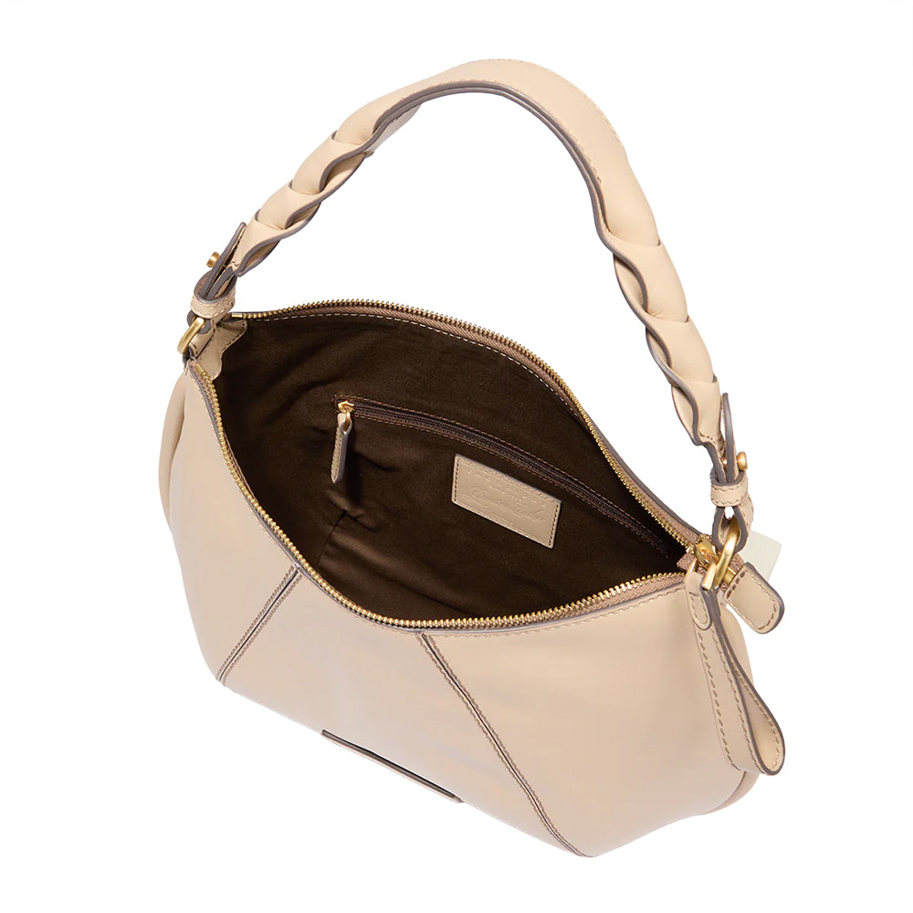 Borsa Donna Hobo con Tracolla THE BRIDGE linea Brigida in Pelle color Panna