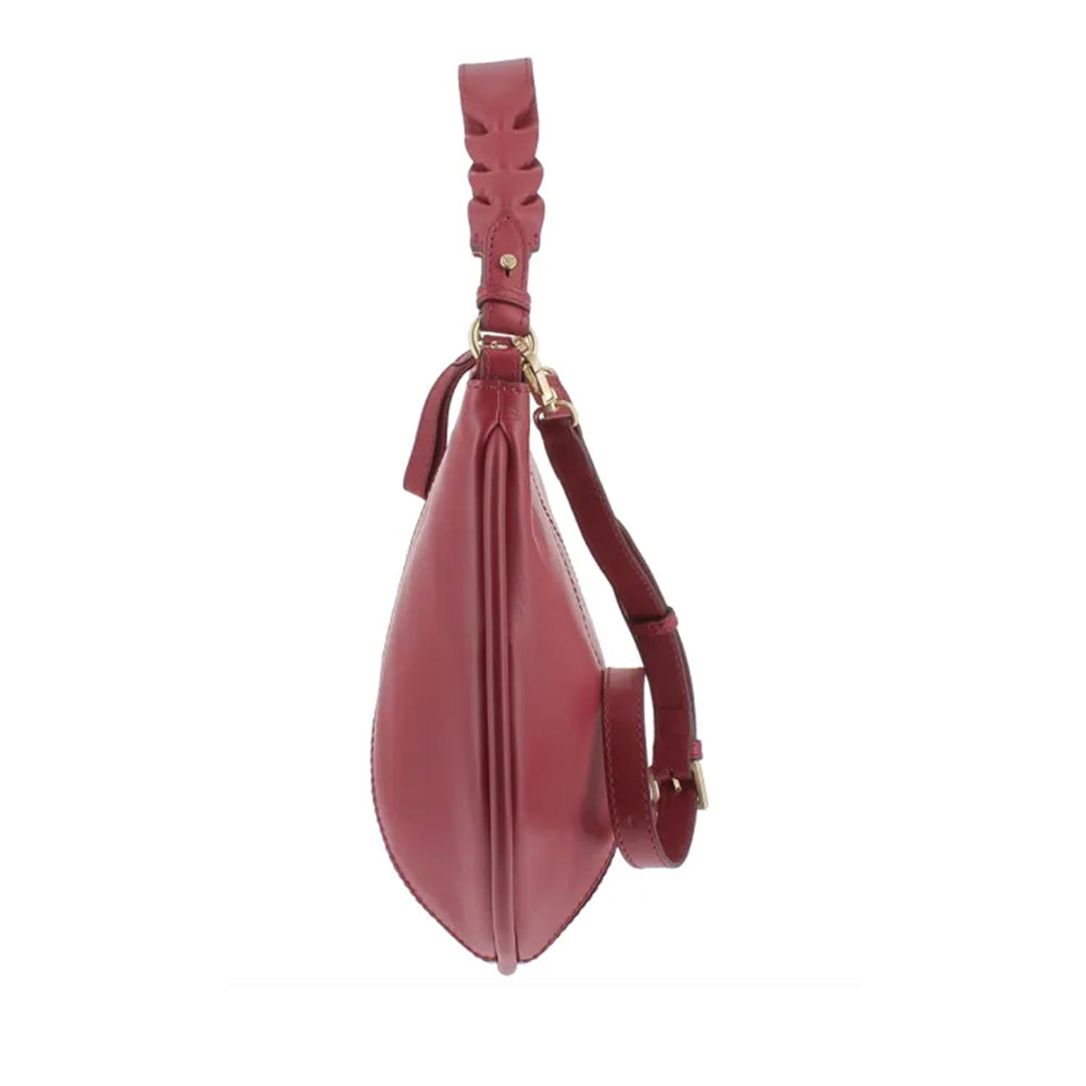 Damen Hobo Bag mit Schultergurt THE BRIDGE Brigida Linie aus beerenfarbenem Leder