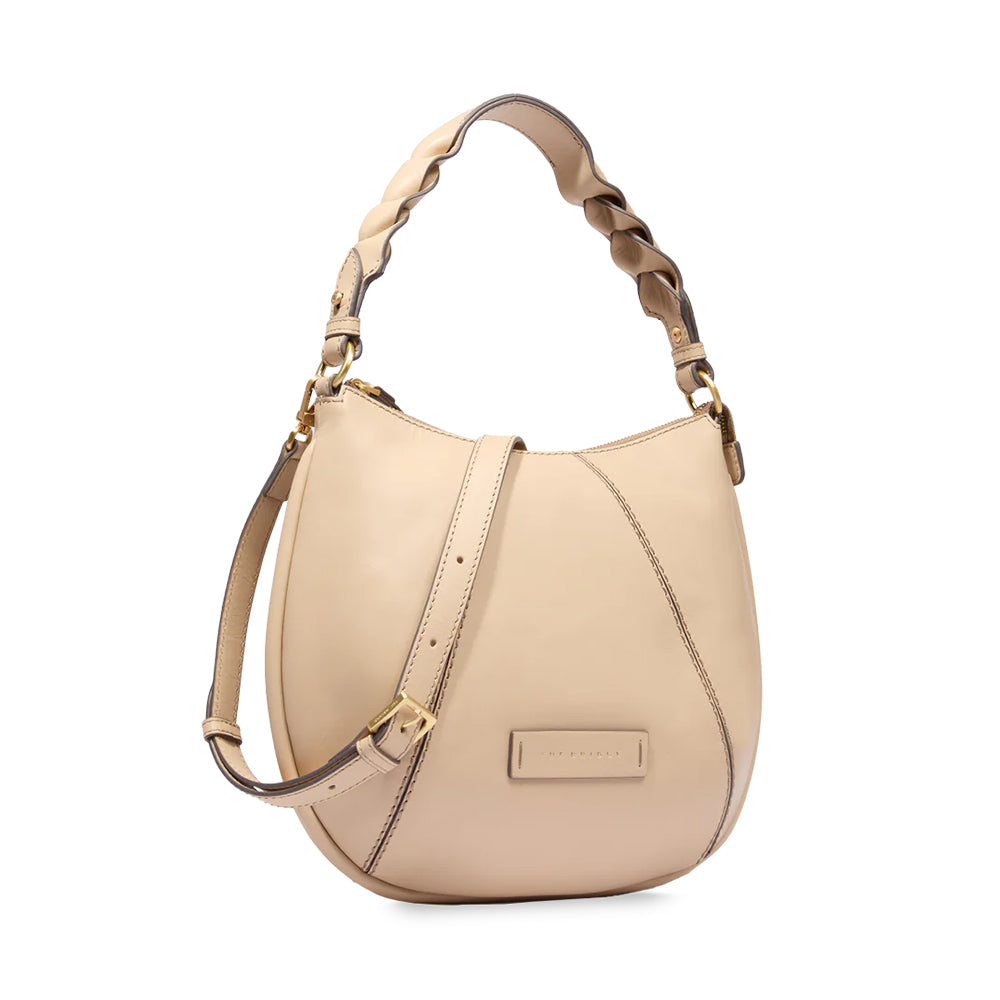 Borsa Donna Hobo Media con Tracolla THE BRIDGE linea Brigida in Pelle color Panna