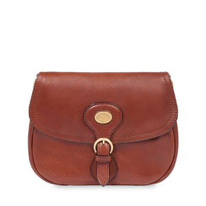 Women's Brown Leather Crossbody Bag THE BRIDGE Isadora