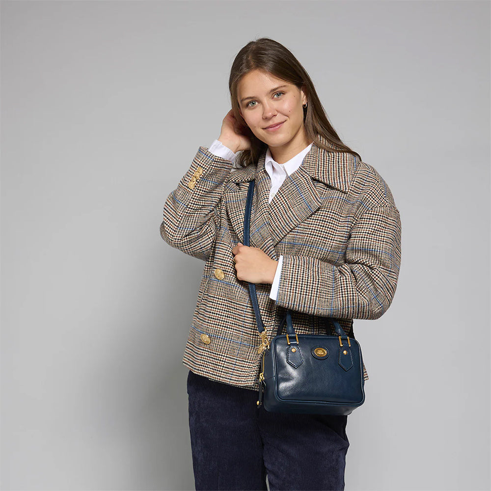 Bauletto Donna Mini THE BRIDGE linea Story in Pelle Blu Oltremare