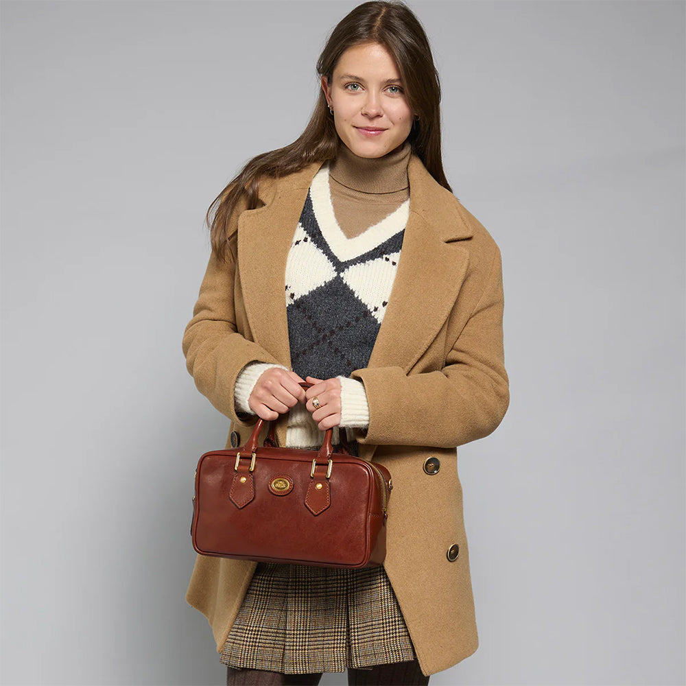 Bauletto Donna con Tracolla THE BRIDGE linea Story in Pelle Marrone
