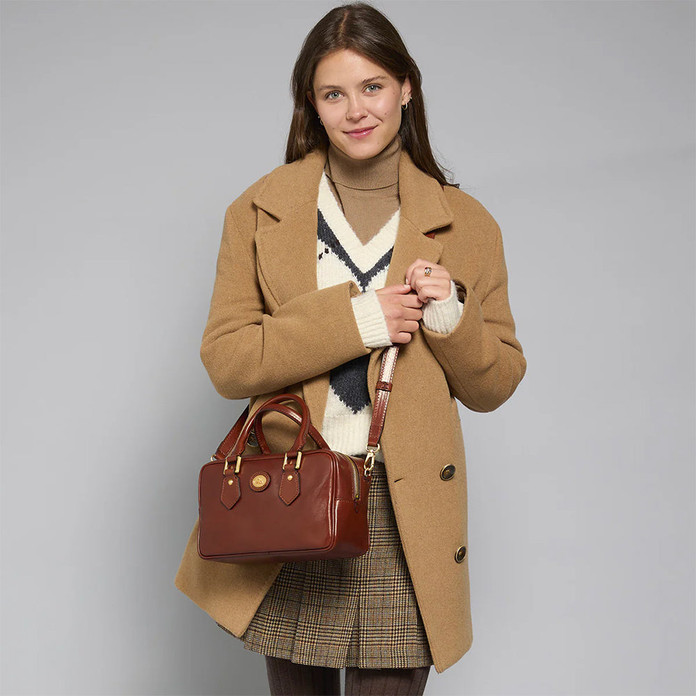 Bauletto Donna con Tracolla THE BRIDGE linea Story in Pelle Marrone