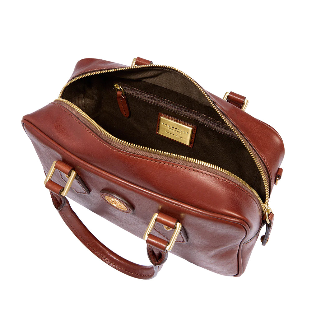 Bauletto Donna con Tracolla THE BRIDGE linea Story in Pelle Marrone