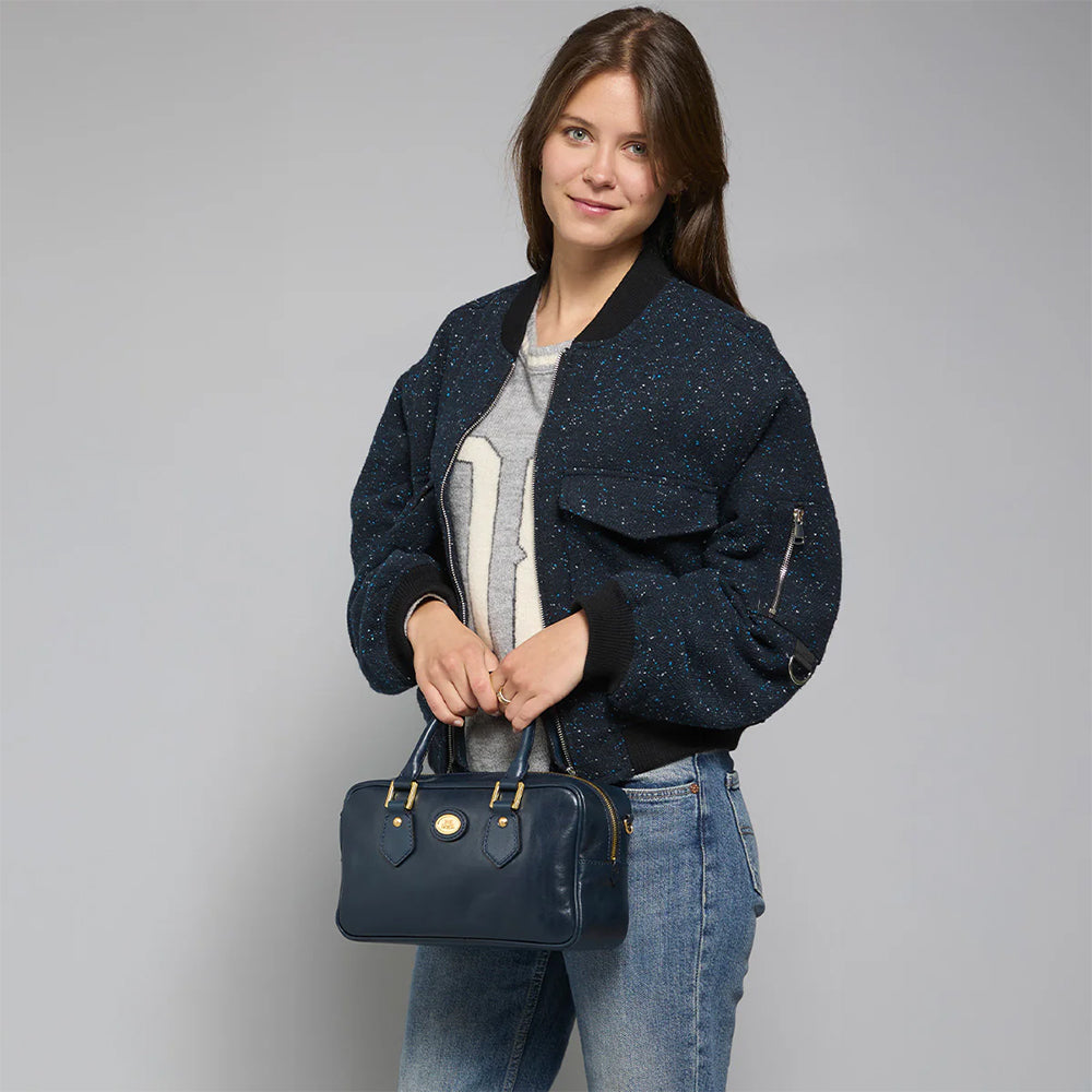 Bauletto Donna con Tracolla THE BRIDGE linea Story in Pelle Blu Oltremare