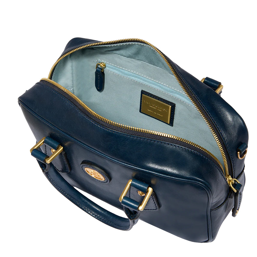 Bauletto Donna con Tracolla THE BRIDGE linea Story in Pelle Blu Oltremare