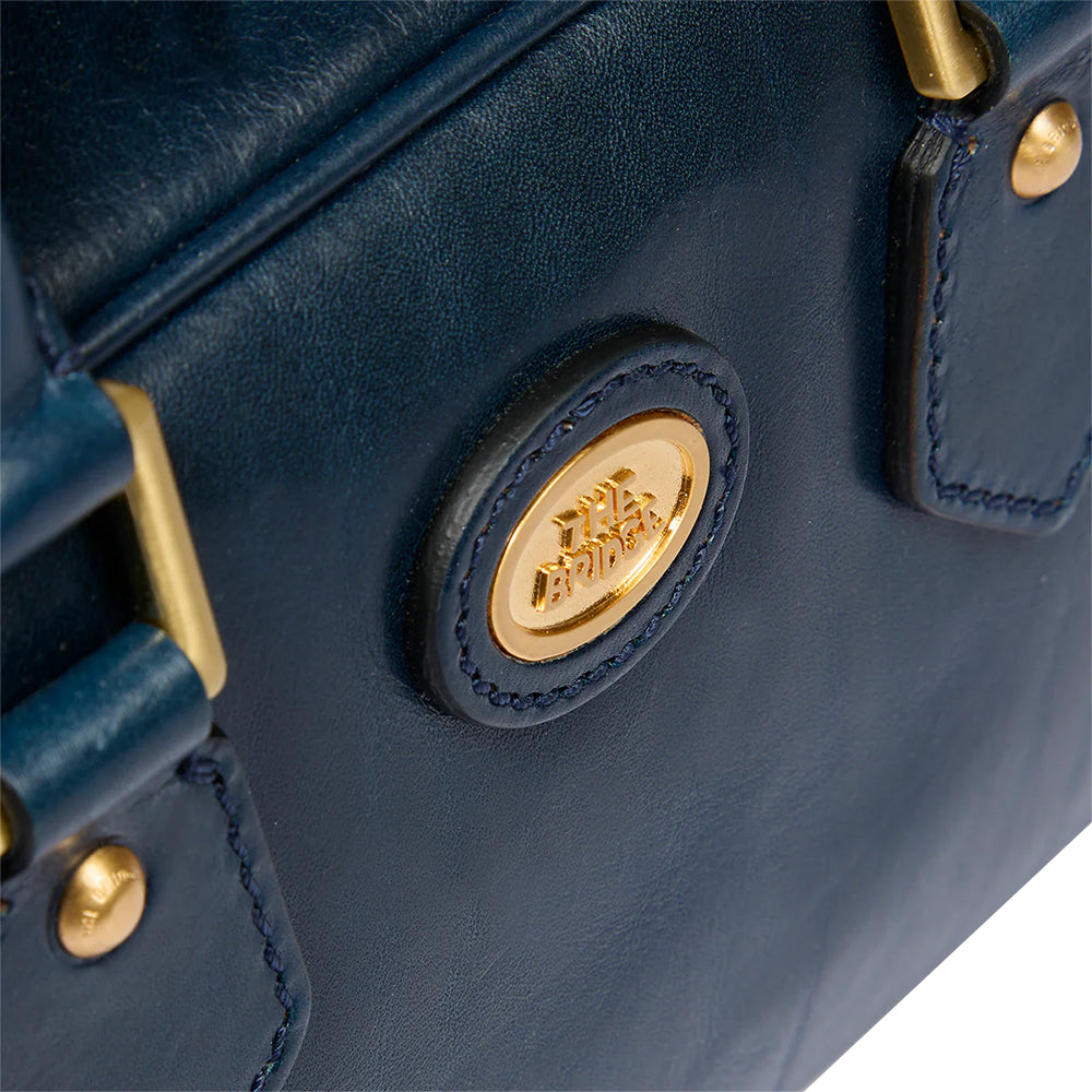 Bauletto Donna con Tracolla THE BRIDGE linea Story in Pelle Blu Oltremare