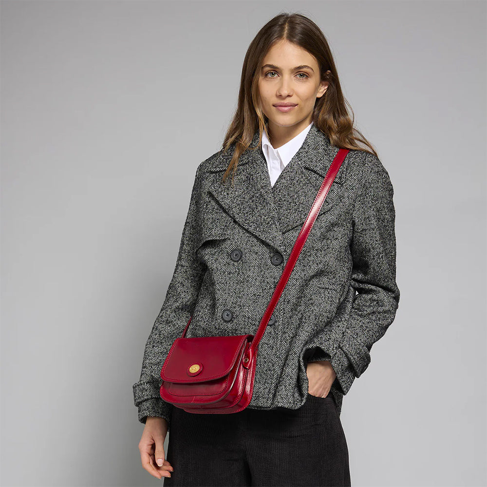 Borsa Donna a Tracolla Small THE BRIDGE linea Story in Pelle Rossa