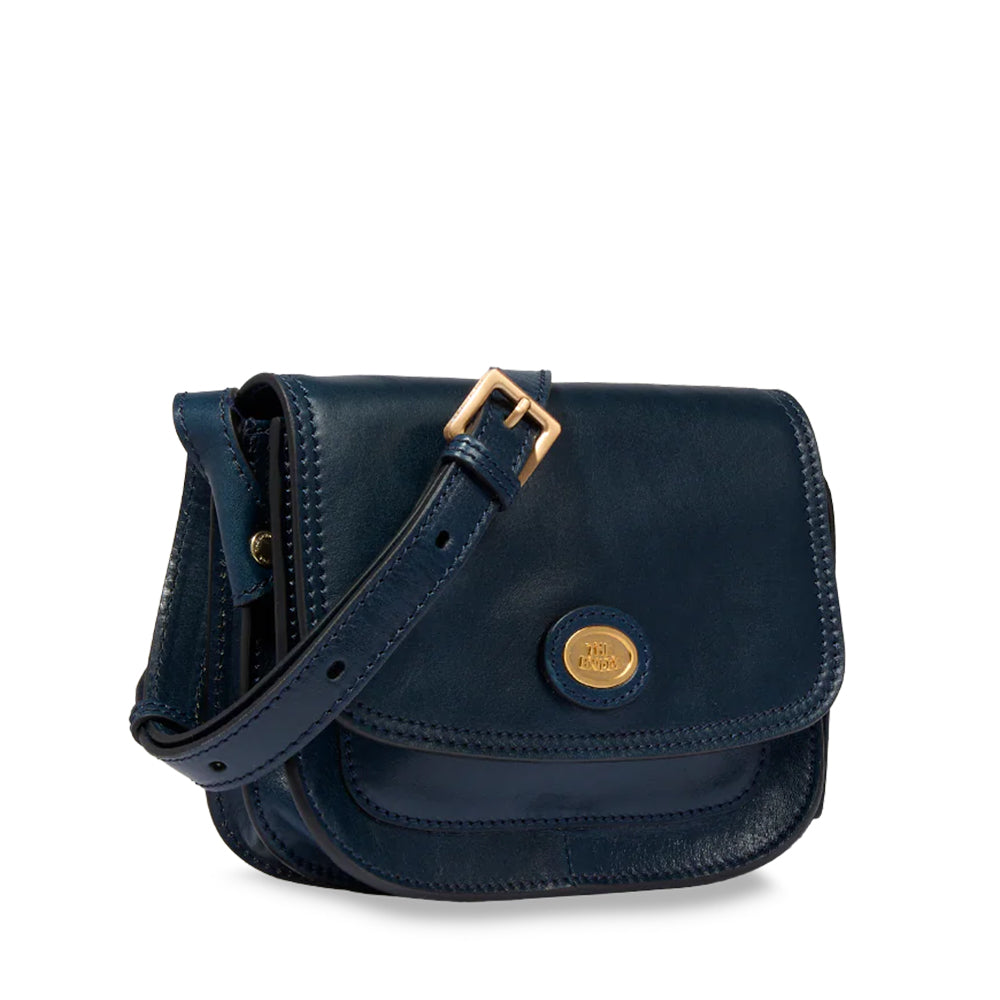 Borsa Donna a Tracolla Small THE BRIDGE linea Story in Pelle Blu Oltremare