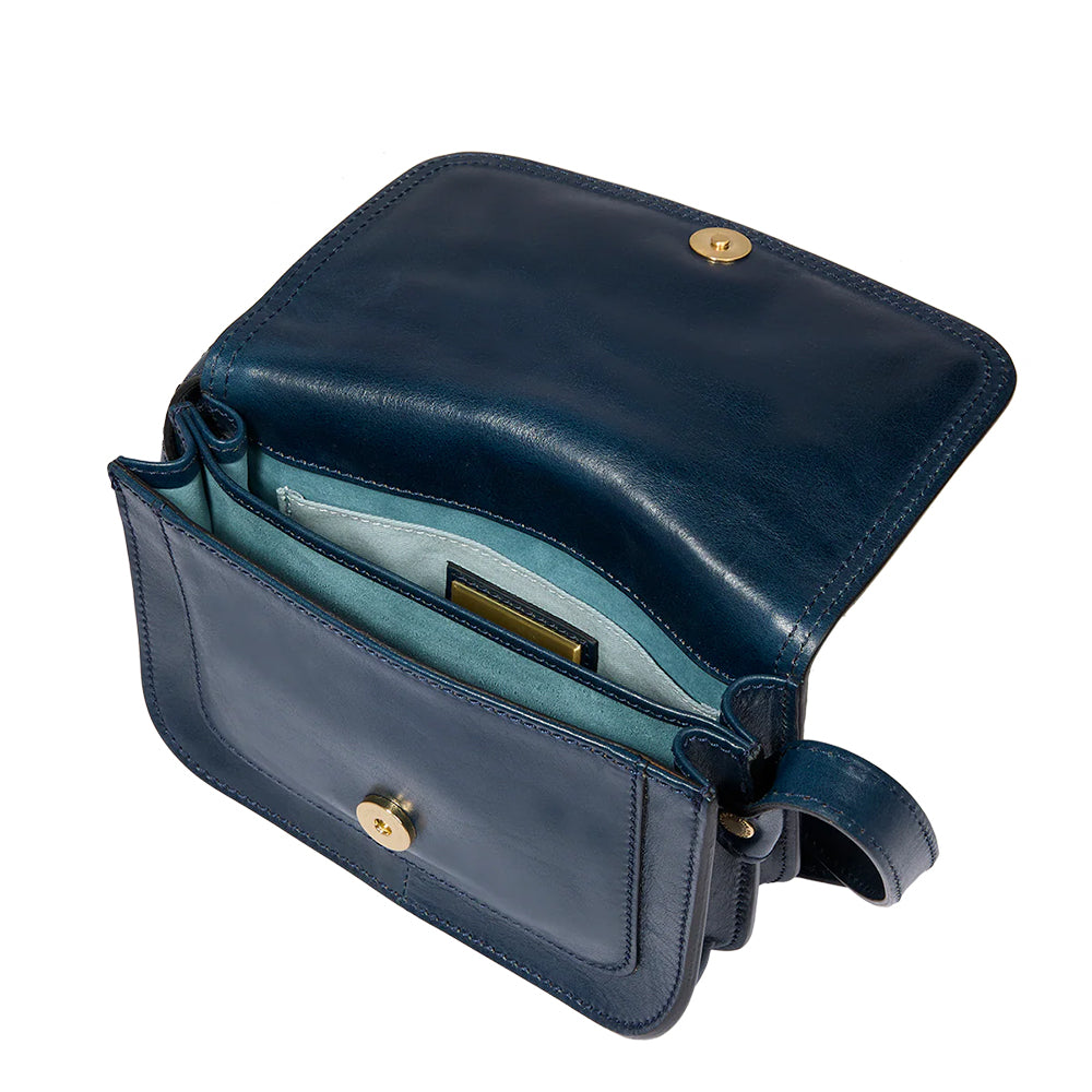 Borsa Donna a Tracolla Small THE BRIDGE linea Story in Pelle Blu Oltremare