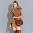 THE BRIDGE Mittlere Damen-Umhängetasche der Benedetta-Linie aus schwarzem Leder