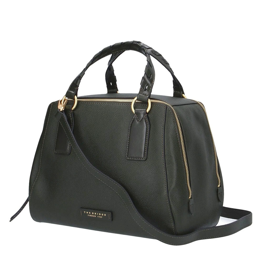 Borsa Donna a Mano Large THE BRIDGE linea Ines in Pelle Verde Tirolo