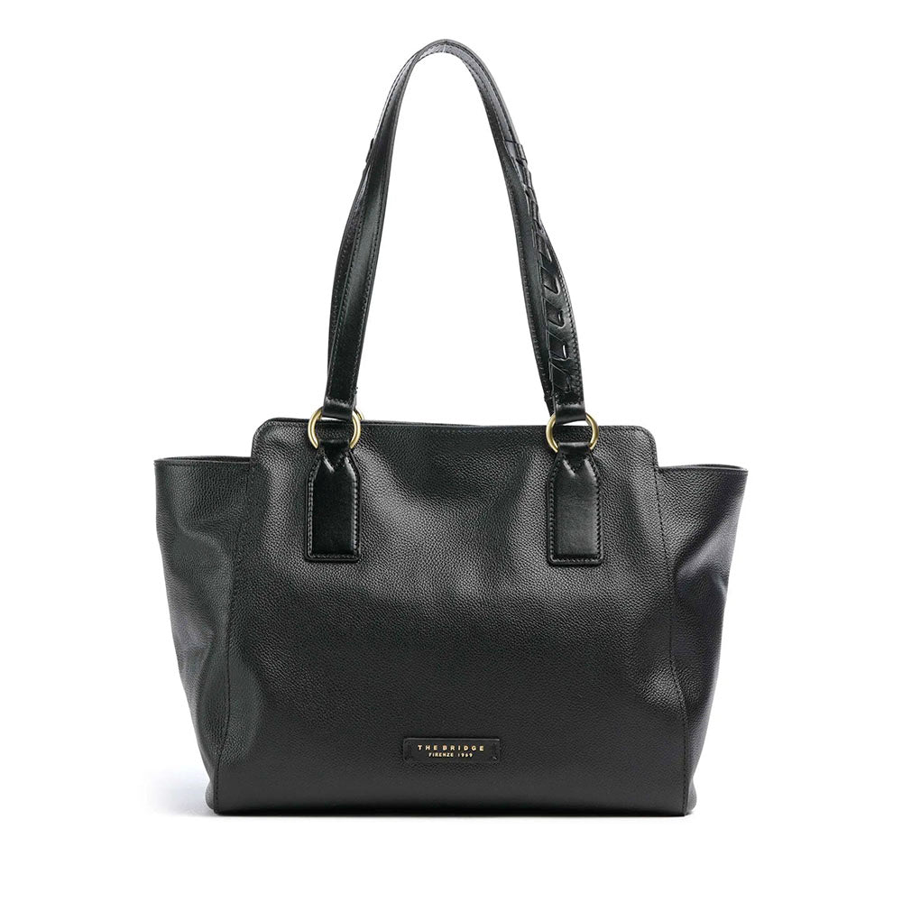 Shopping Bag Donna THE BRIDGE linea Ines in Pelle Nera