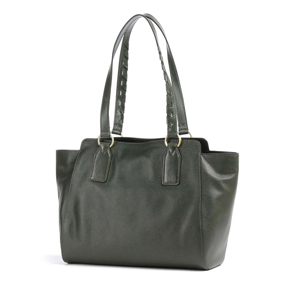 Shopping Bag Donna THE BRIDGE linea Ines in Pelle Verde Tirolo