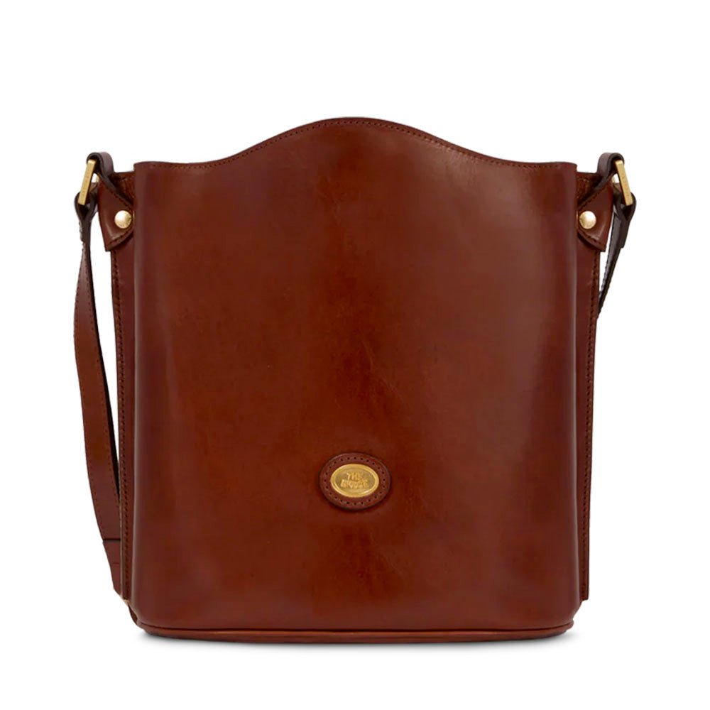 Borsa Donna a Tracolla a Secchiello THE BRIDGE in Pelle Marrone linea Story
