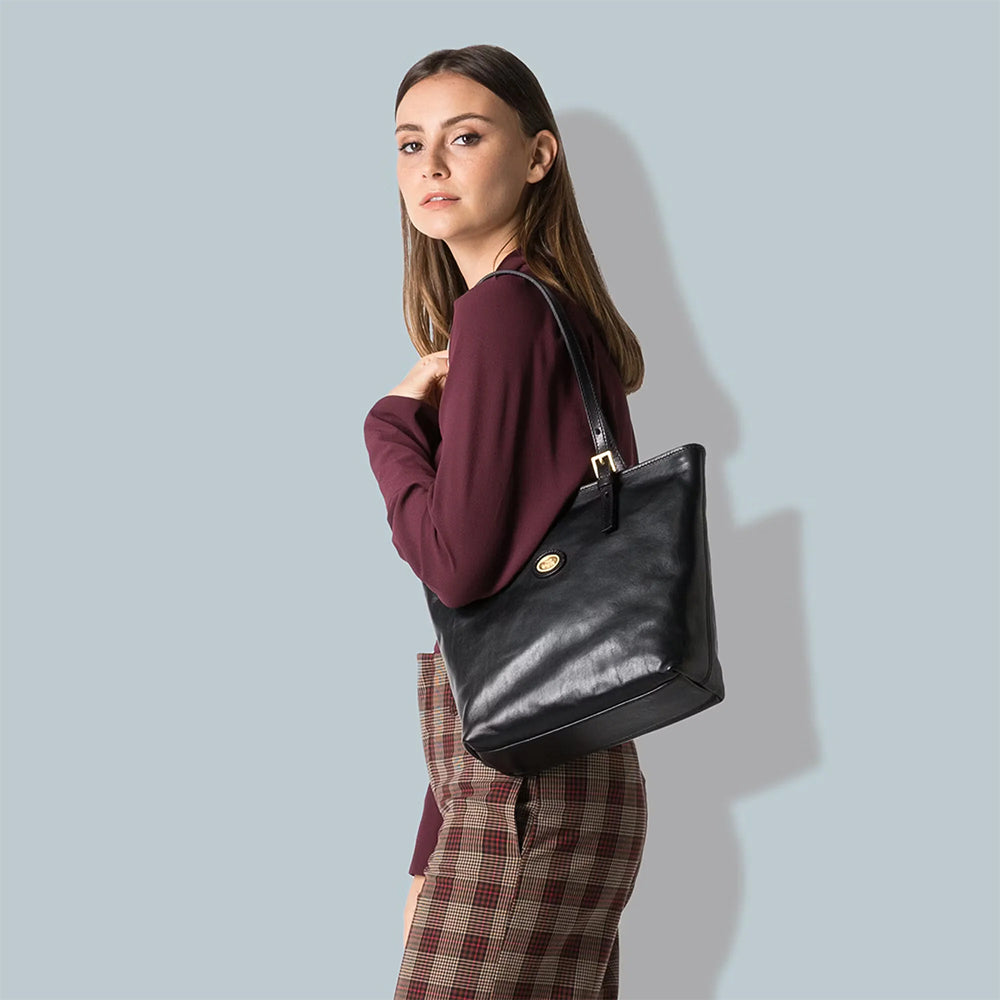 Borsa Donna Shopping Verticale THE BRIDGE linea Story in Pelle Nera