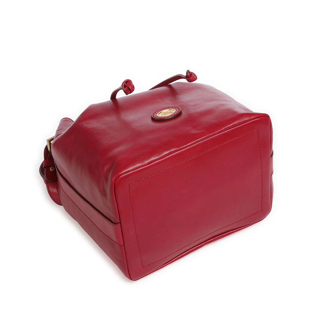 THE BRIDGE Damen Bucket Bag Story Line aus beerigem rotem Leder