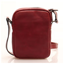Kleine Herrentasche THE BRIDGE aus gehämmertem Leder in Burgunderrot, Linie Capalbio, hergestellt in Italien