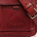 Kleine Herrentasche THE BRIDGE aus gehämmertem Leder in Burgunderrot, Linie Capalbio, hergestellt in Italien