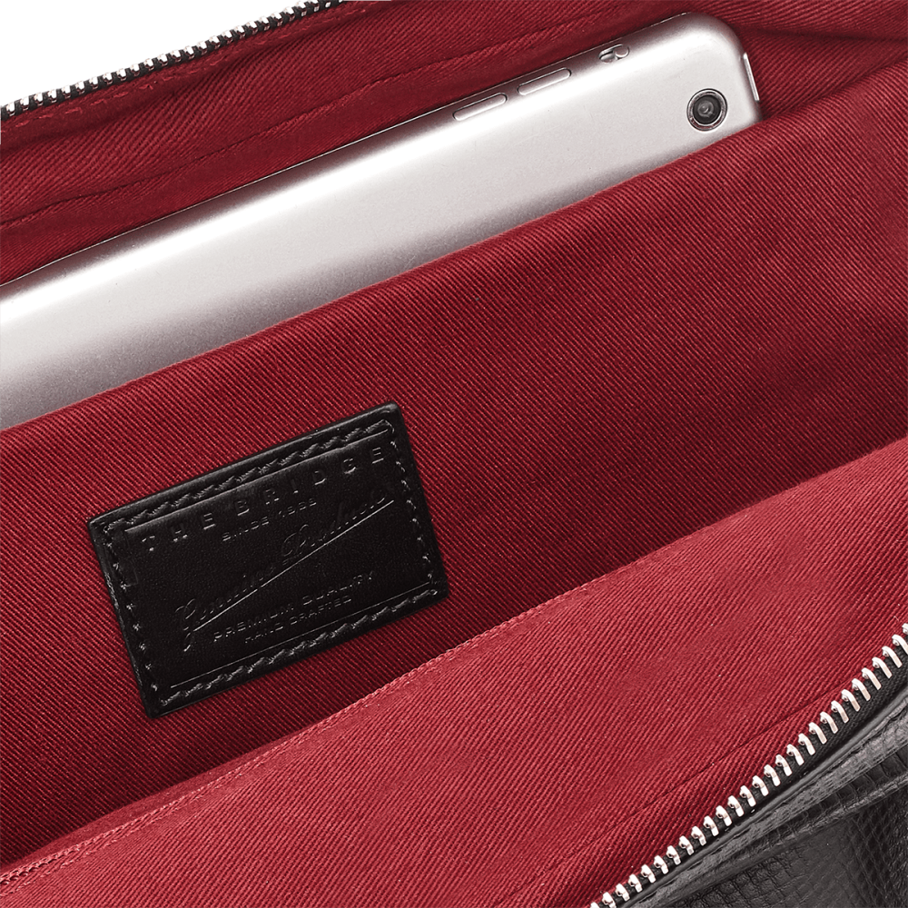 THE BRIDGE Herren-Tablet-Haltertasche aus braunem Leder der Bolgheri-Linie