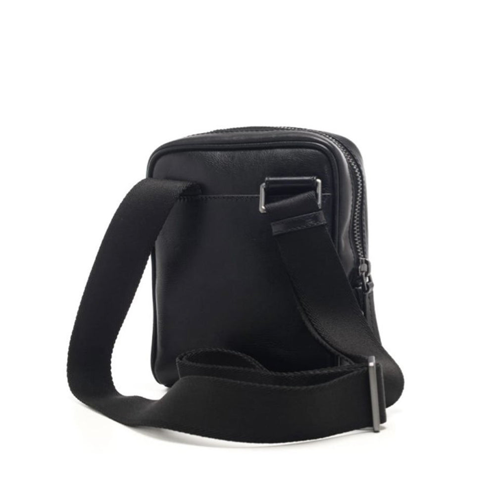 THE BRIDGE Mittelgroße Herrentasche der Filippo-Linie aus schwarzem Leder