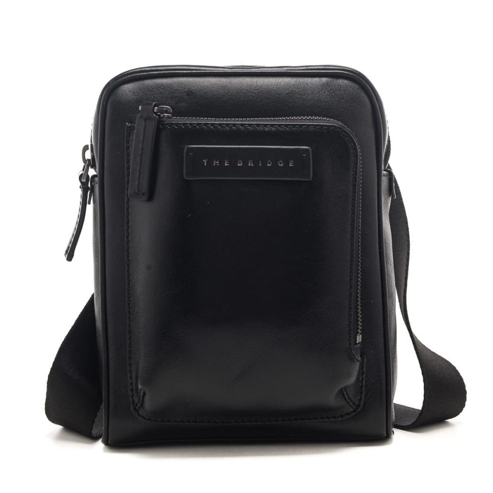 THE BRIDGE Filippo Line Große Herrentasche aus schwarzem Leder