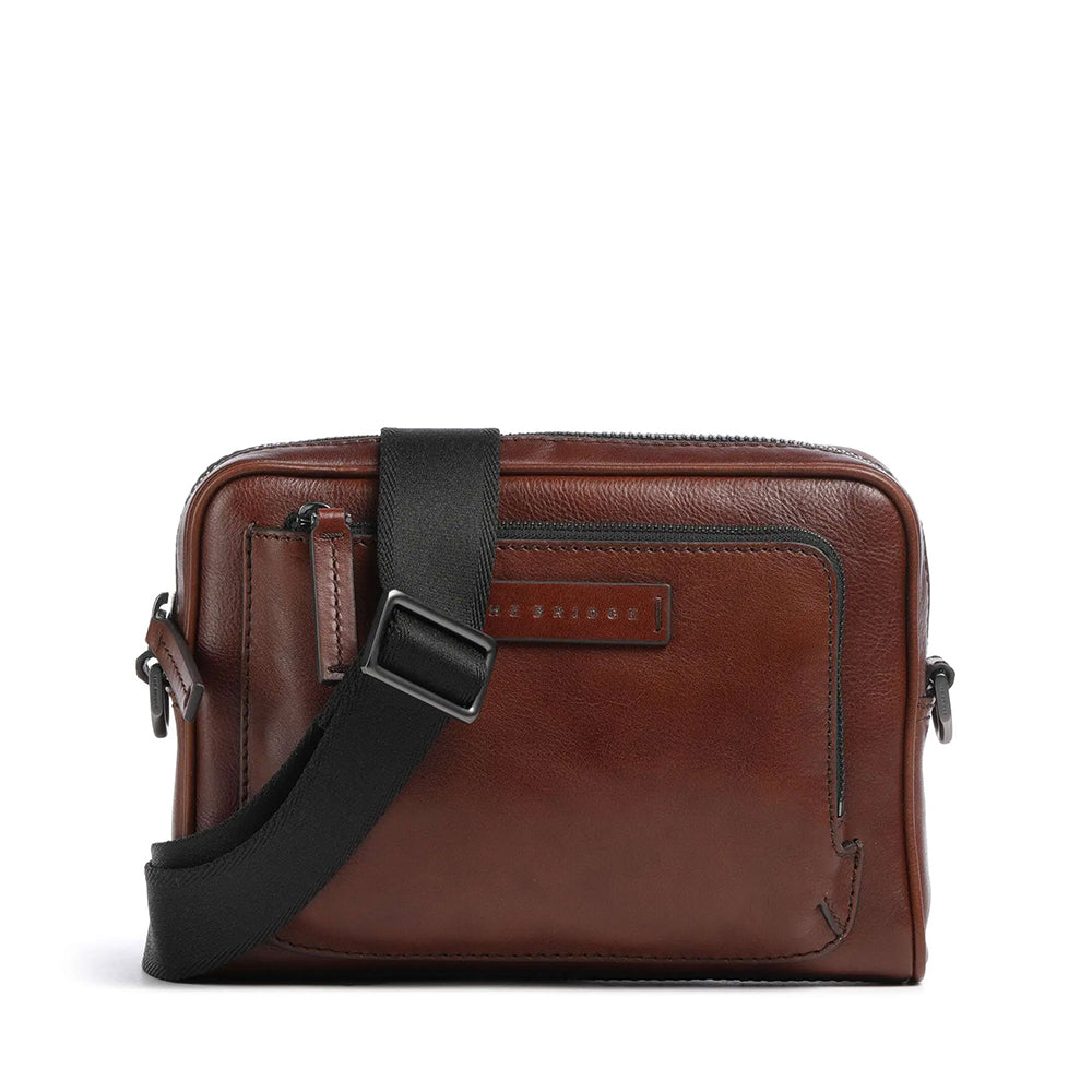 Borsello Uomo Orizzontale THE BRIDGE linea Filippo in Pelle Marrone