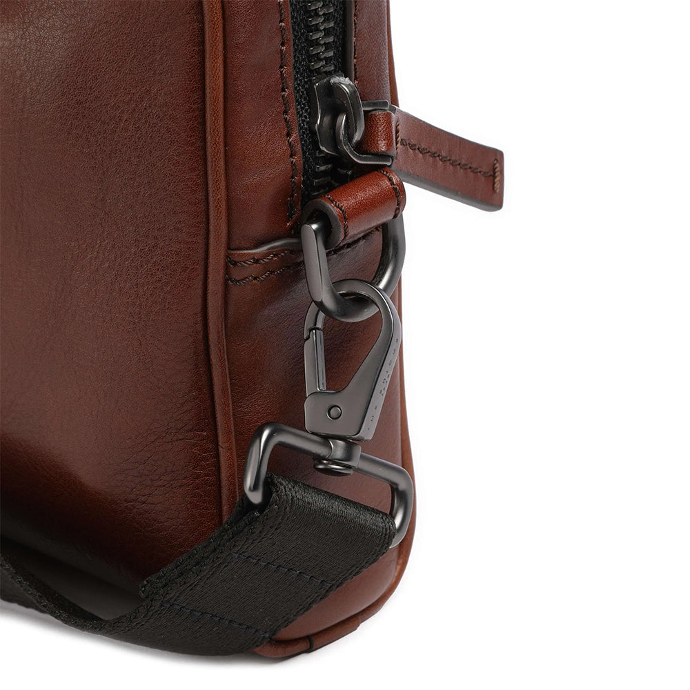 Borsello Uomo Orizzontale THE BRIDGE linea Filippo in Pelle Marrone