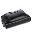 THE BRIDGE Filippo Line Horizontale Herrentasche aus schwarzem Leder