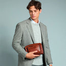 THE BRIDGE Herren Clutch Filippo Line aus braunem Leder