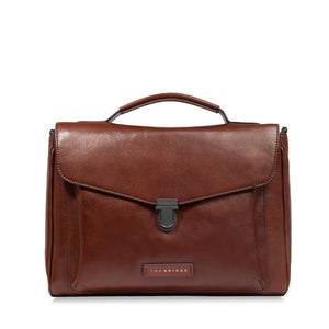 Men's Brown Leather Briefcase THE BRIDGE Filippo